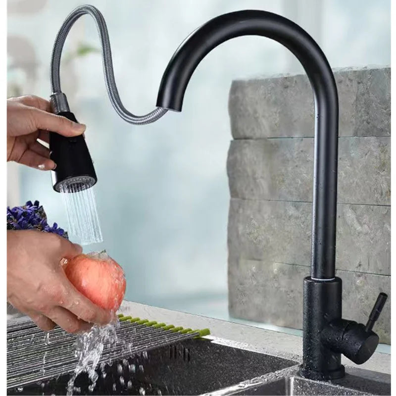 Sleek Pull-Out Kitchen Faucet