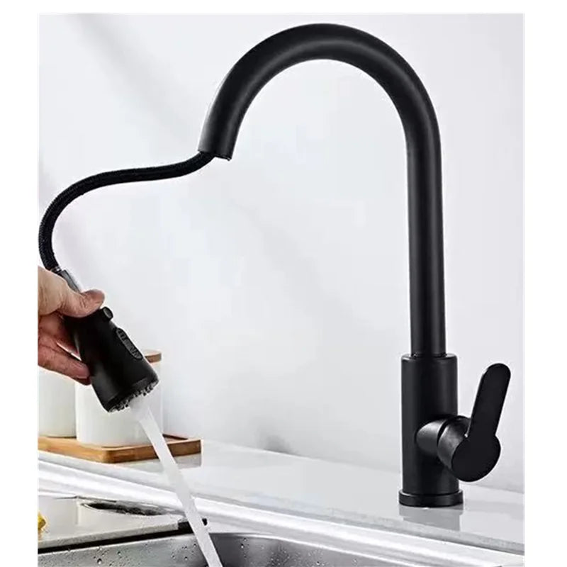 Sleek Pull-Out Kitchen Faucet