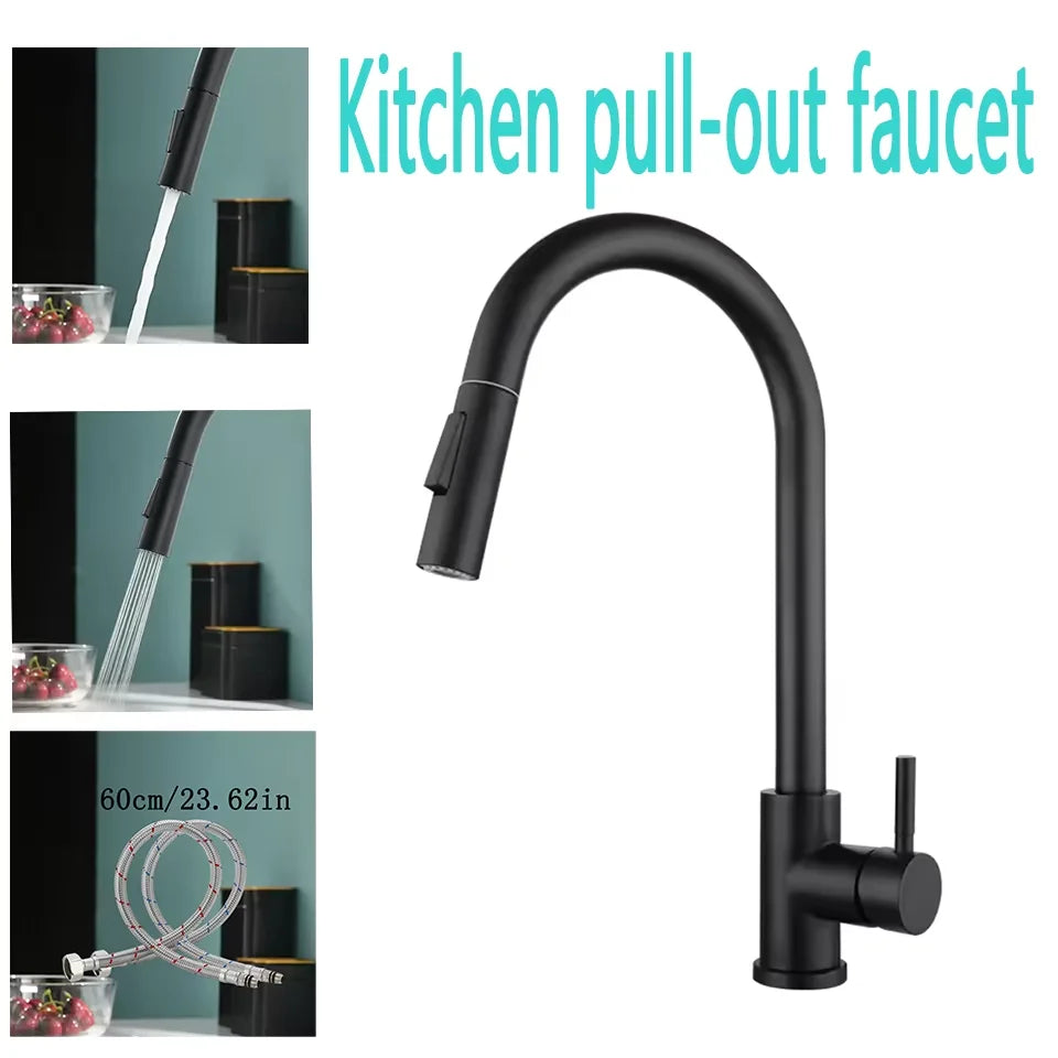 Sleek Pull-Out Kitchen Faucet