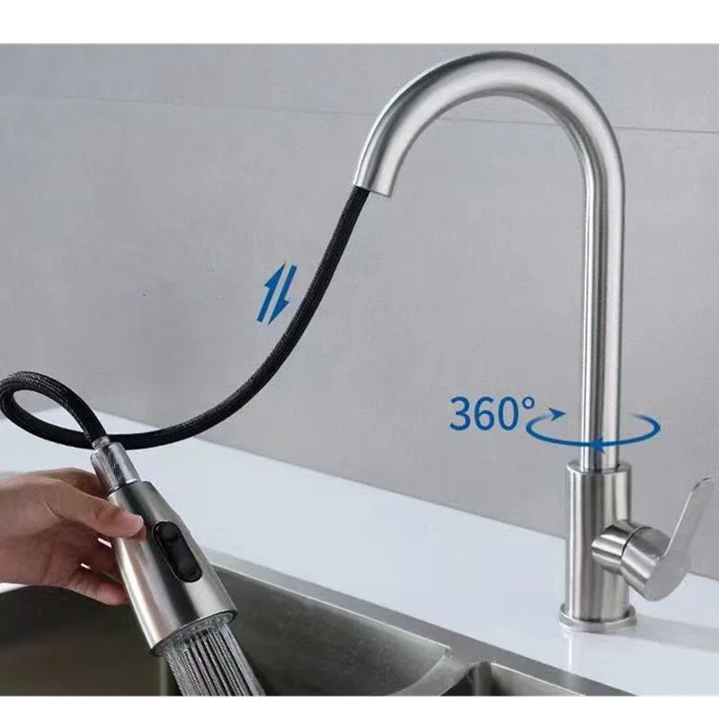 Sleek Pull-Out Kitchen Faucet