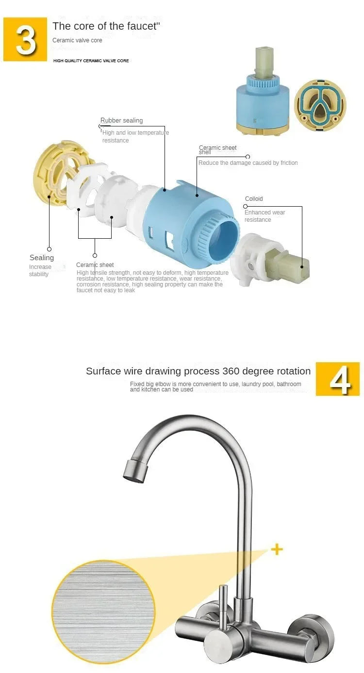 Wall-Mounted Kitchen Faucet
