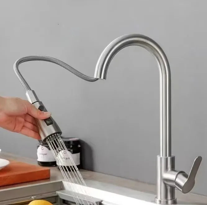 Sleek Pull-Out Kitchen Faucet