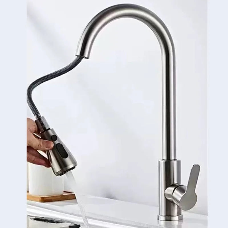 Sleek Pull-Out Kitchen Faucet